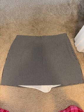 Black and White Gingham Mini Skort NWT